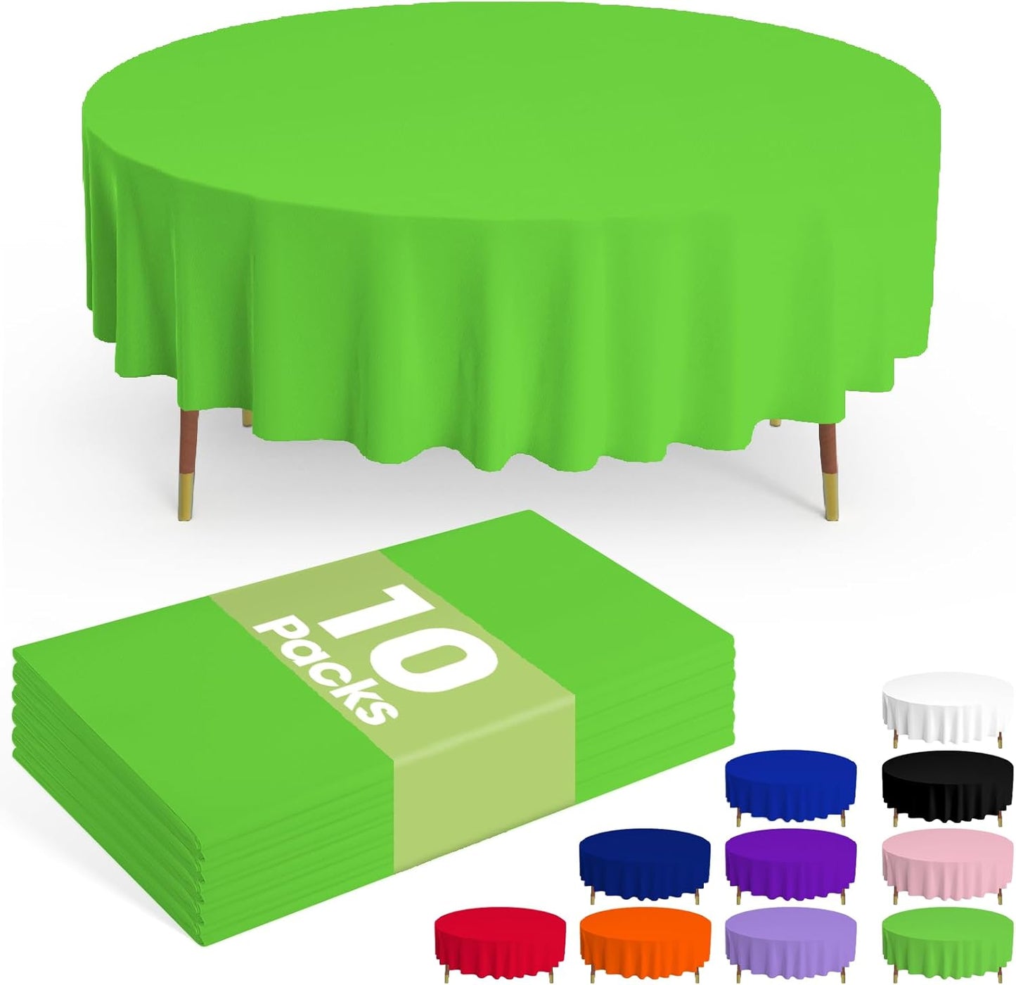 Plastic Table Cloths - 10 Pack Disposable 54 x 108 Inch for Parties, Picnics & Weddings | Rectangle White