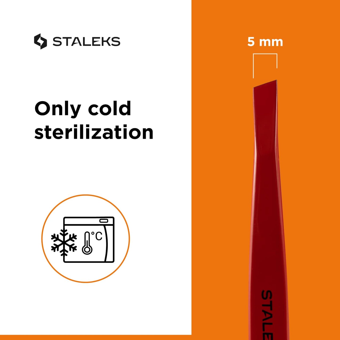 STALEKS PRO Expert 11 Type 3r Professional Eyebrow Tweezers (Red) – Wide Beveled Stainless Steel for Thick Brows & Effective Hair Removal