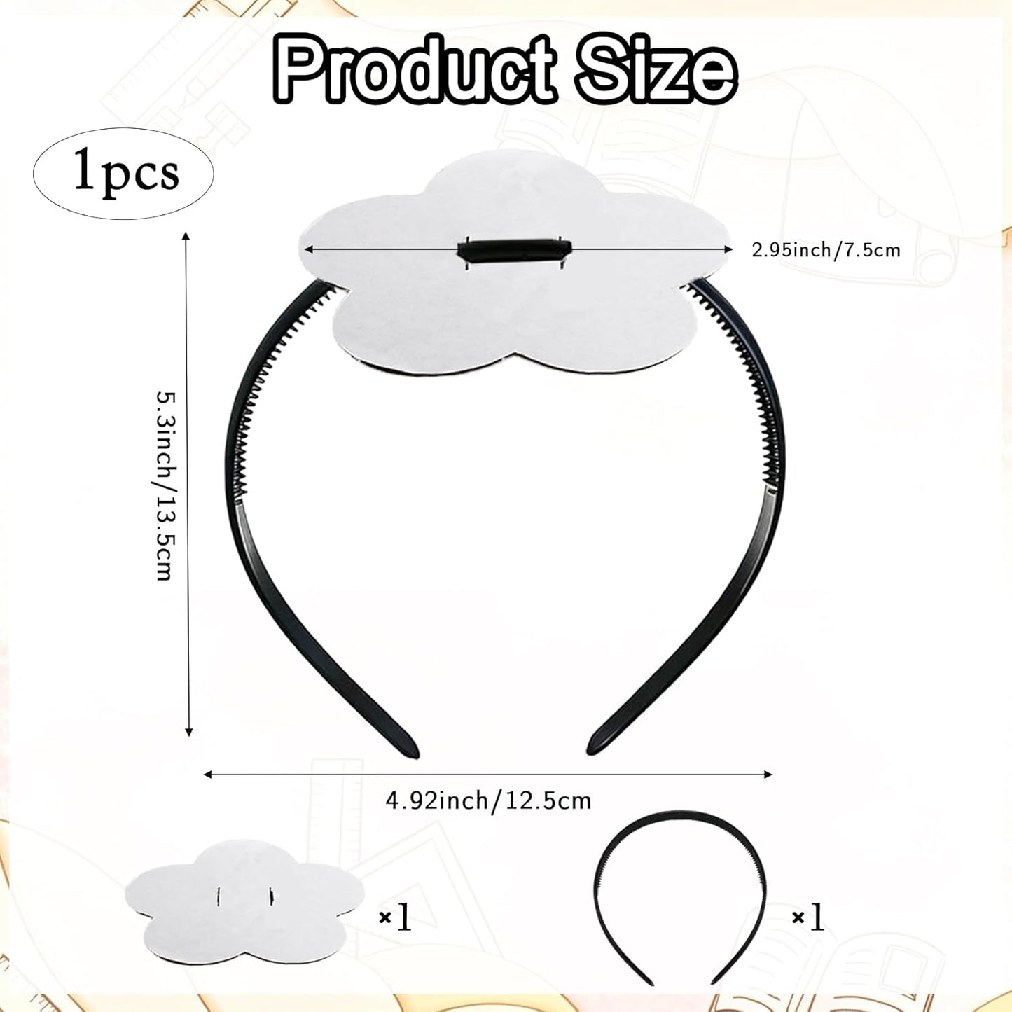 Graduation Cap Headband - Black Anti-Fall Hairband with Adhesive Insert | Securely Hold Caps & Hairstyles