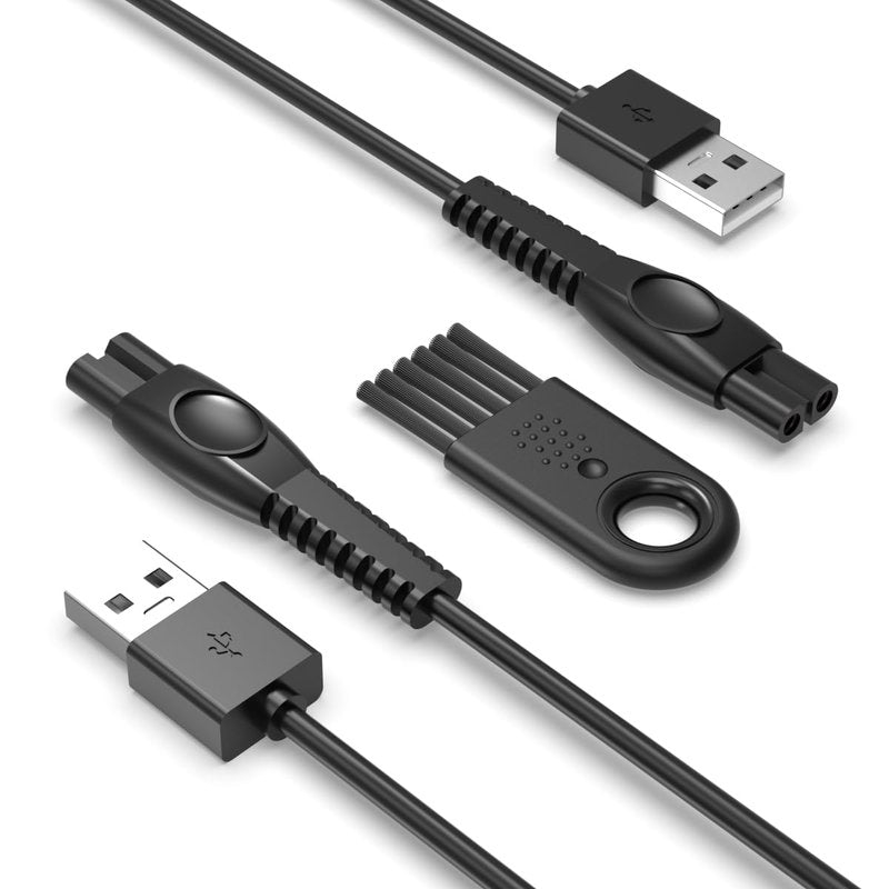 Nicpower 5V USB-A Charger Cord Fit for Philips Norelco 2000 2400 2600 3600 3900 5400 5000X 7200 i9000 Wet & Dry Electric Shaver Series 3000 5000 7000, Fit for Phillips OneBlade Trimmer Razor (2 Pack)