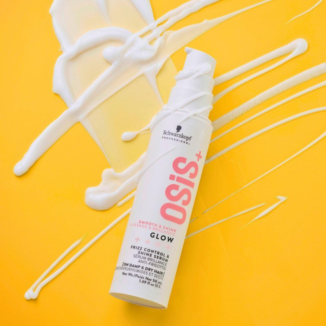 OSiS+ Glow Anti-Frizz Shine Serum for Hair 1.69 oz | Lightweight, Light-Hold Formula | Frizz Control, and Humidity Protection