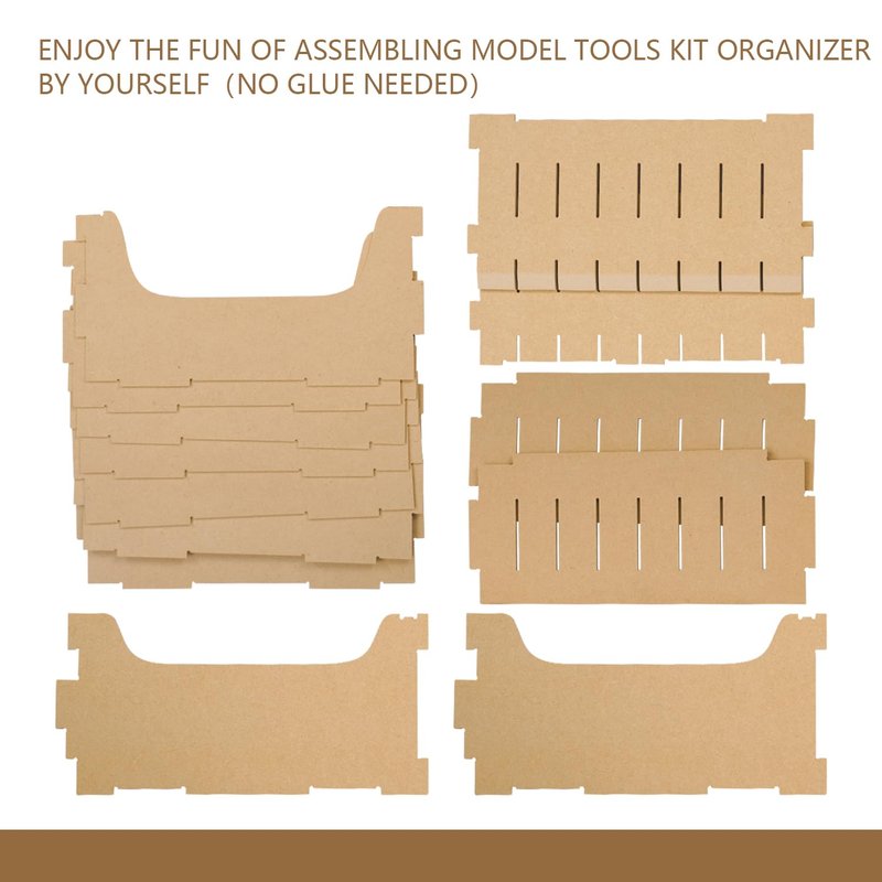 Bucasso Parts Shelf for Gundam, DIY Model Making Accessories, MDF Material, Wooden Runner Stand for Hobby Model Making Parts, GK7