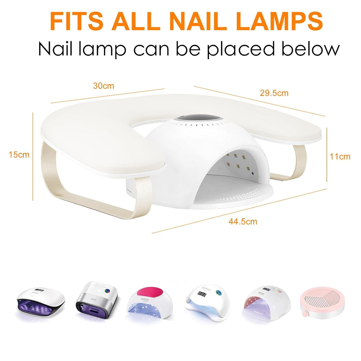 Nail Arm Rest Stand - Upgraded 10° Inclined U-Shaped Design | Non-Slip Aluminum Alloy Holder