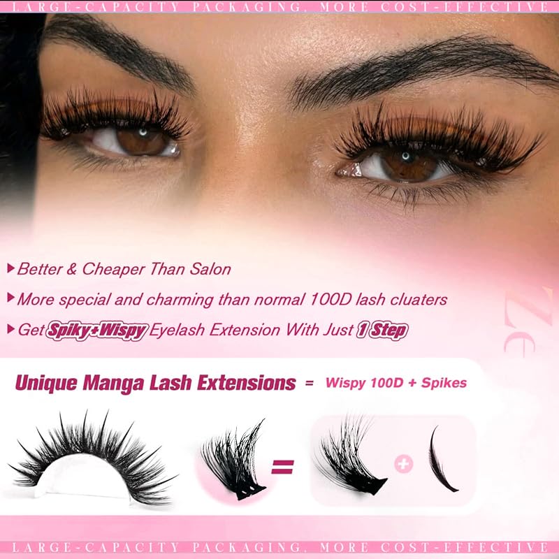 COLMAGIC Faux Mink Eyelash Clusters 60D, 80D, 100D Mix - 10-18mm D Curl, 300Pcs