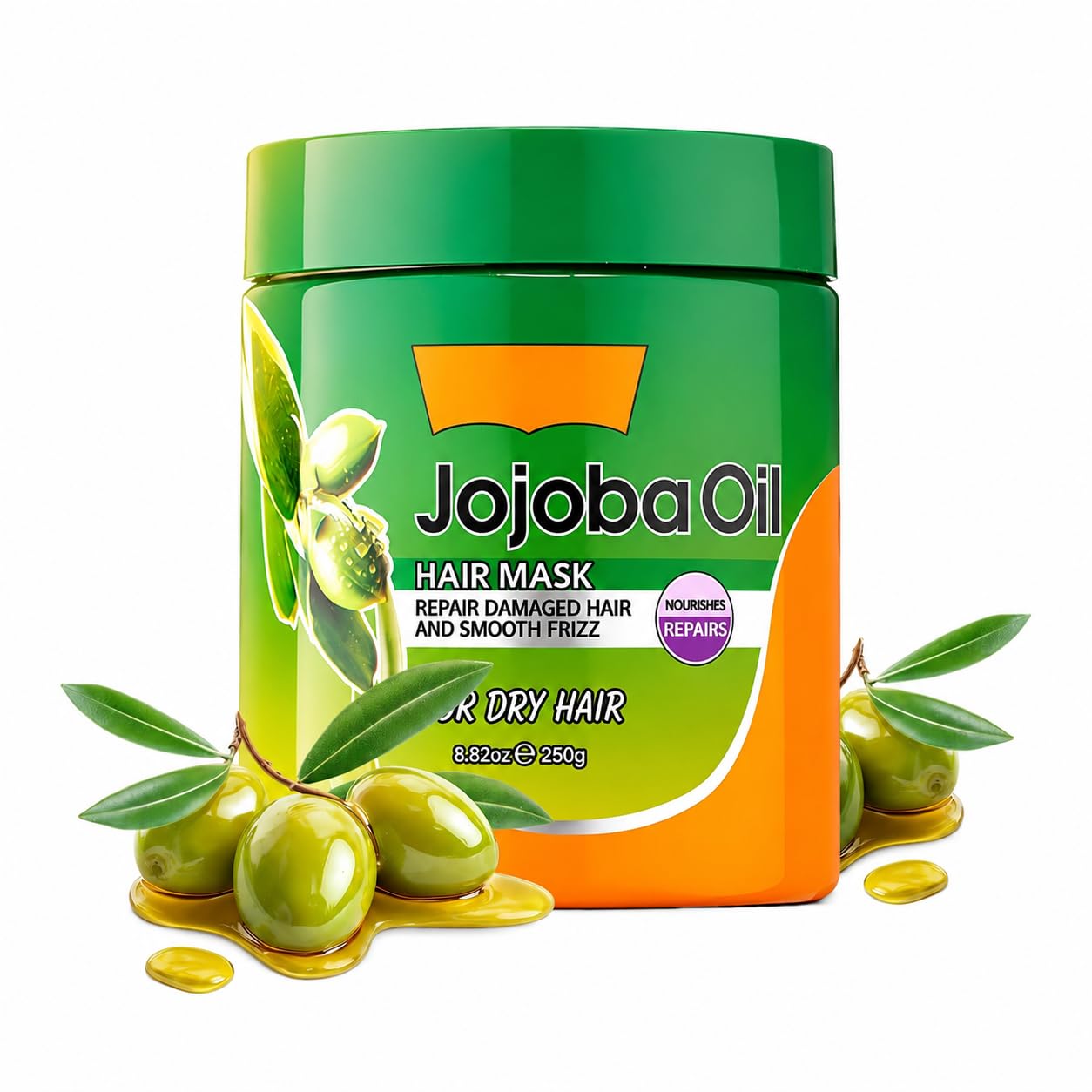 DR.EMMET Jojoba Oil Hair Mask for Dry Damaged Hair, Deep Conditioning Hair Treatment, Moisturizing Hair Mask for Frizzy Hair, Nourishing Hair Care for Women and Men, 250g