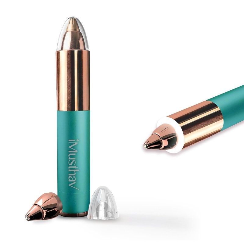 iMusthav Eyebrow Trimmer for Women, Precise & Painless Eyebrow Razor with LED Light, Electric Facial Hair Remover for Flawless Brows, Lip & Face, Battery Operated, Travel-Friendly, Gold-Plated Design