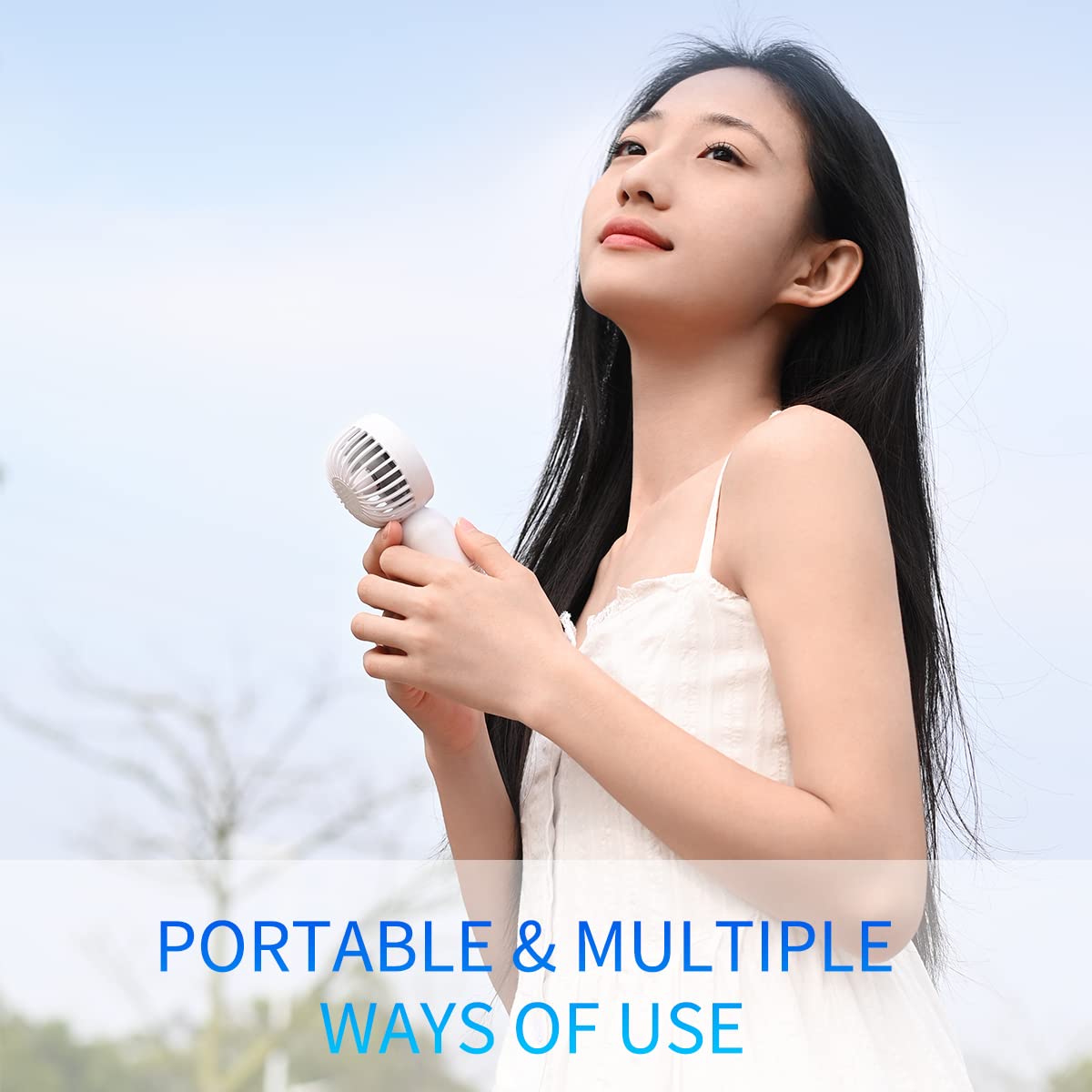 JODNO Mini Portable Fan 3 Pack, Cute Handheld Battery Operated Lightweight Small Personal Fans with 3 Speeds and USB Rechargeable Eyelash Fan for Women Men Office Outdoor Travel Camping