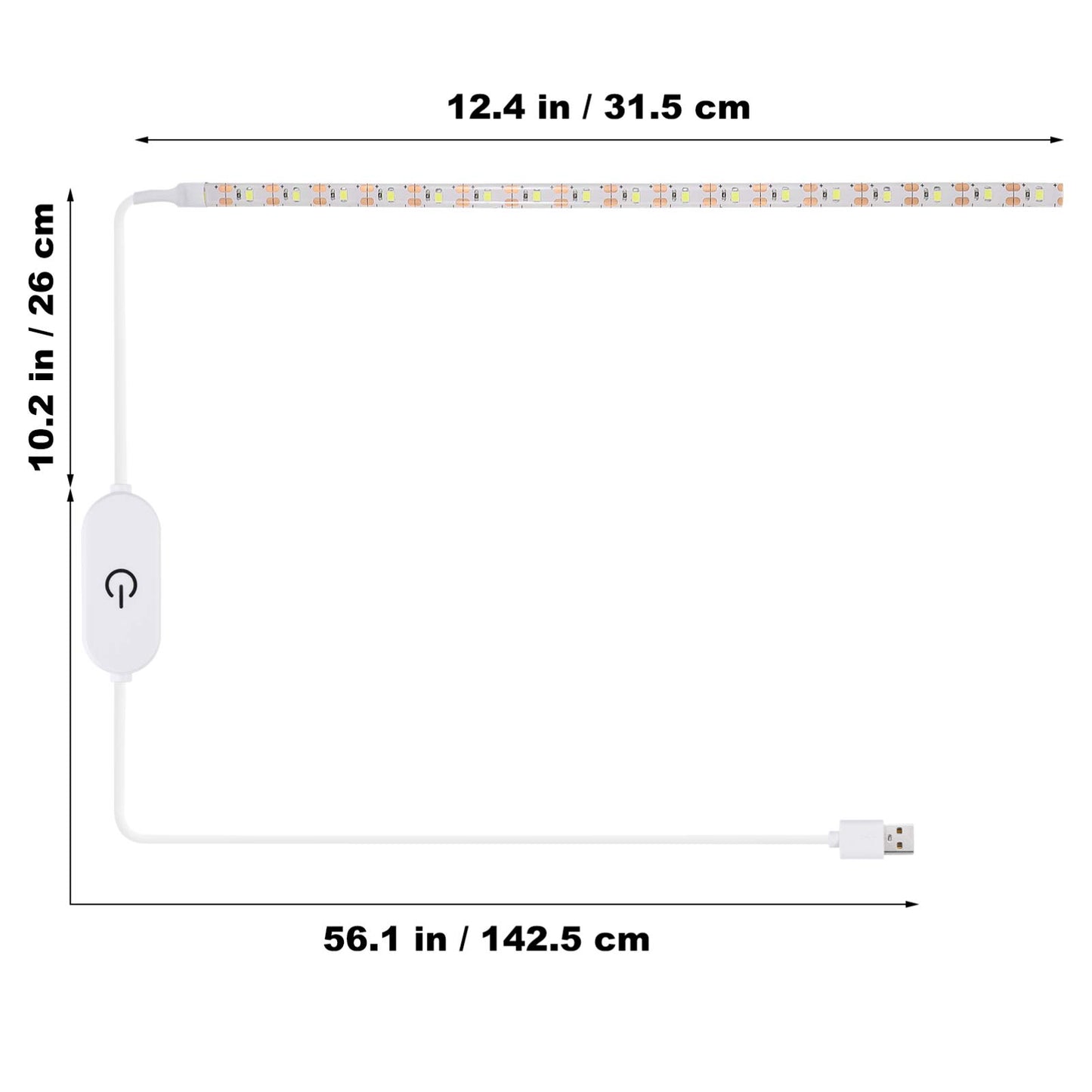 Uonlytech LED Sewing Machine Light Strip USB 6500K Dimmable Flexible Self Adhesive Eye Care Lighting for Quilting Crafting Workbench Sewing Lamp