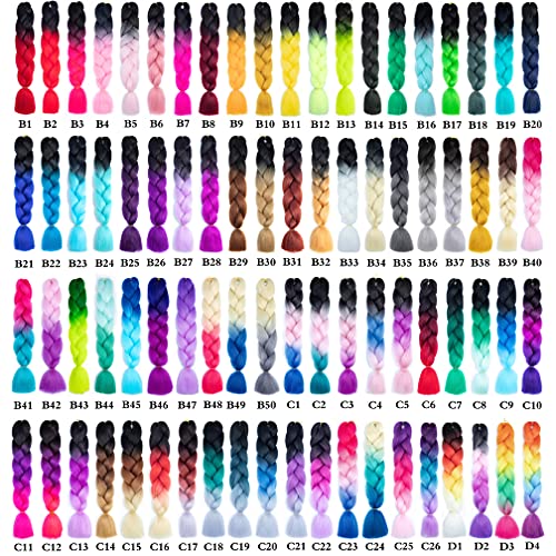 Xiaofeng 24 Inch Black-Deep Brown Synthetic Braiding Hair Extensions 6 Packs