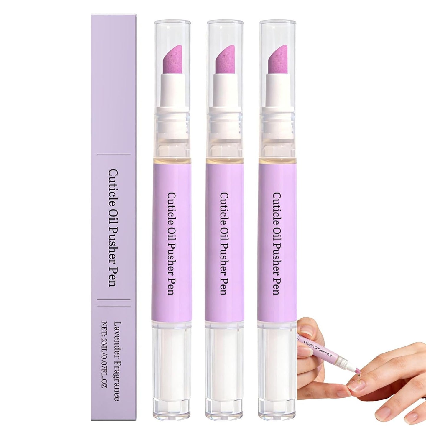 Cuticle Oil Pusher Pen Set - 2-in-1 Ceramic Tip Remover & Nail Oil | Portable Manicure Kit for Dry Nails