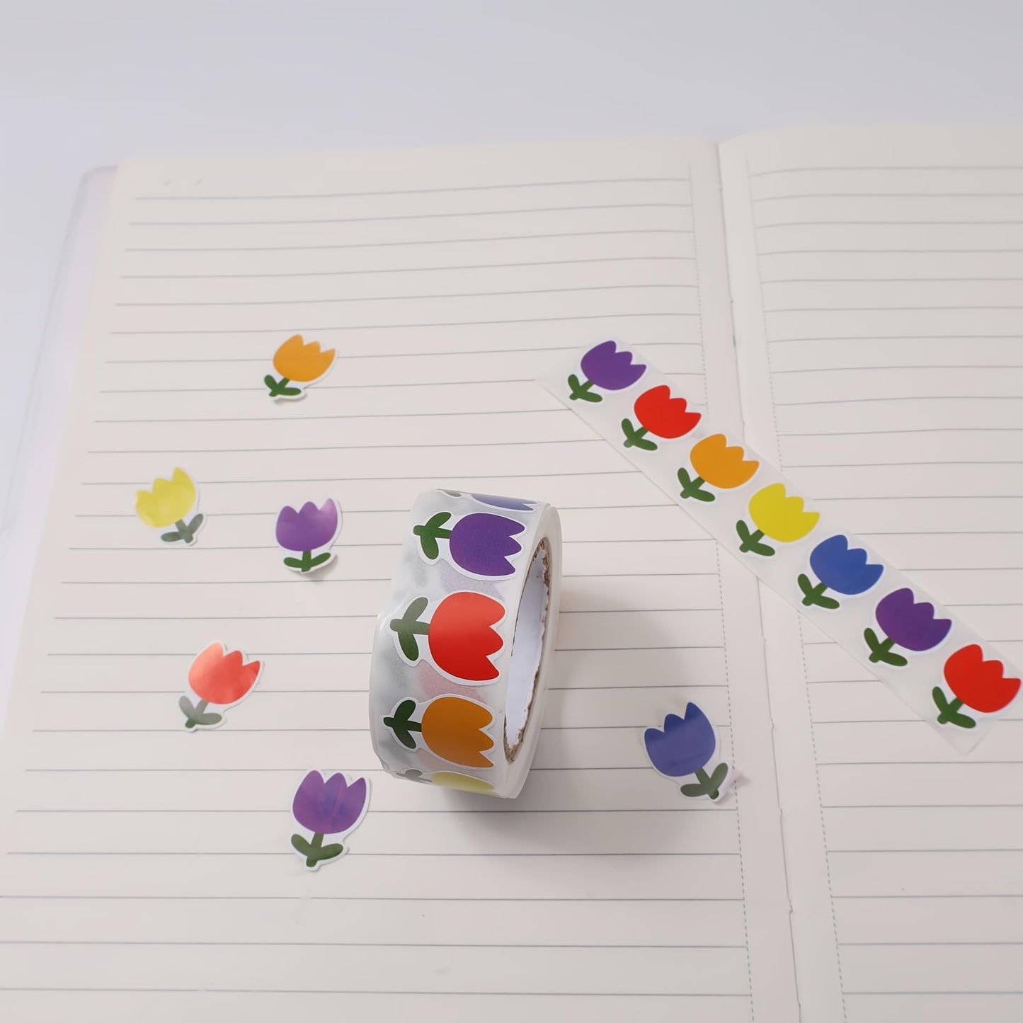 500Pcs 0.67 * 0.87in Multicolor Flower Reward Sticker Teacher Cartoon Cute Flower Packaging Decorative Sticker