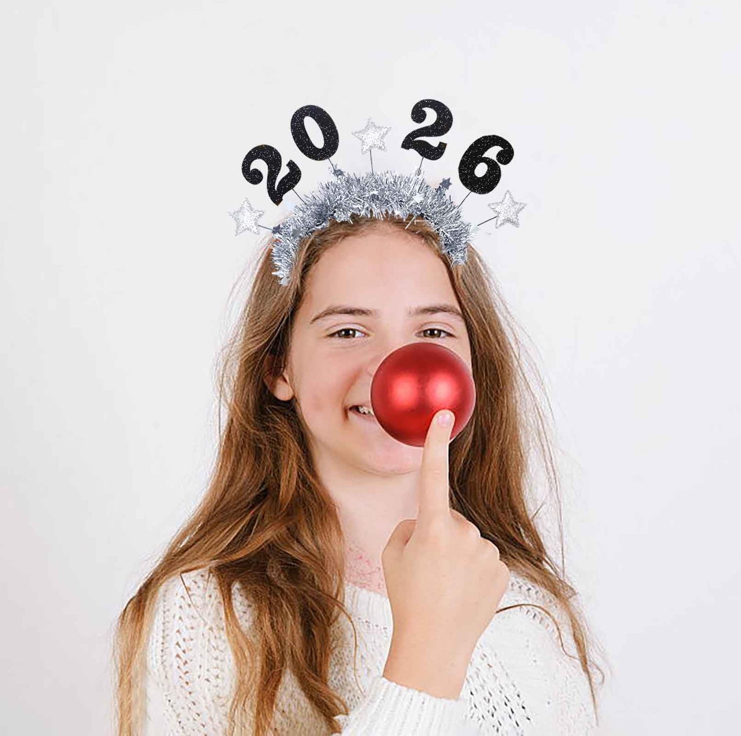 Hying 2 PCS Happy New Year Headbands Tiara for Women Man, Golden Silver Glitter Sparkles Headwear 2026 New Year Headband Hair Hoops Accessories for Christmas New Year Eve Party Supplies