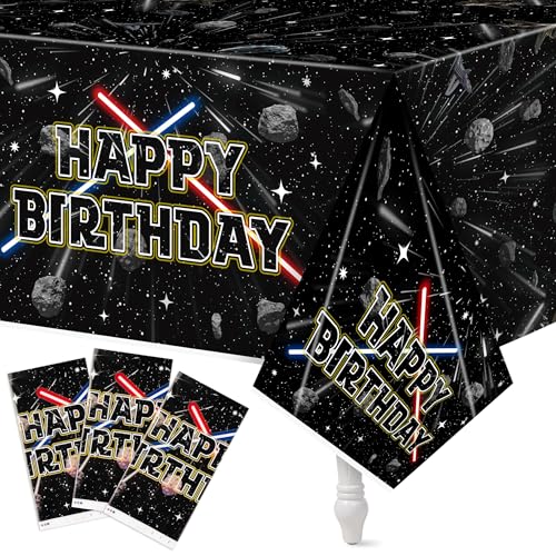 Galaxy Movie Star Birthday Table Covers - 3 Pack, 86x51in Plastic