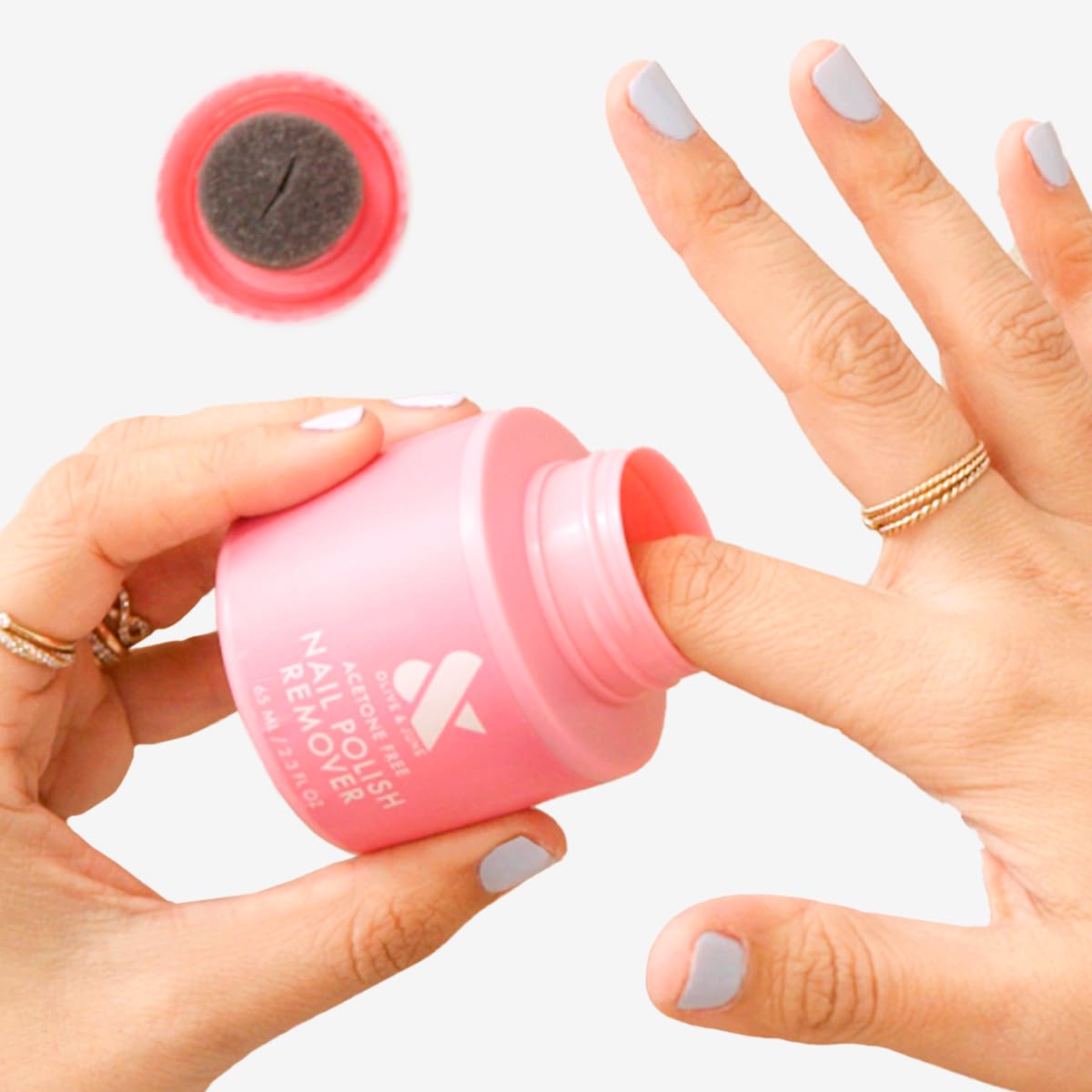 Acetone-Free Nail Polish Remover Pot - Gentle, No-Mess Formula | Vegan & Cruelty-Free | 70mL