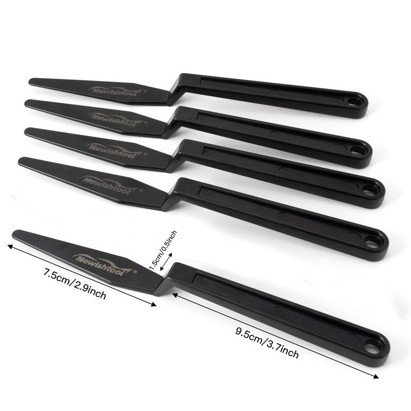NEWISHTOOL Window Tint Tool, 5 PCS Black Corner Squeegee with Long Handle and Flat Lip for Window Tinting Film Installation