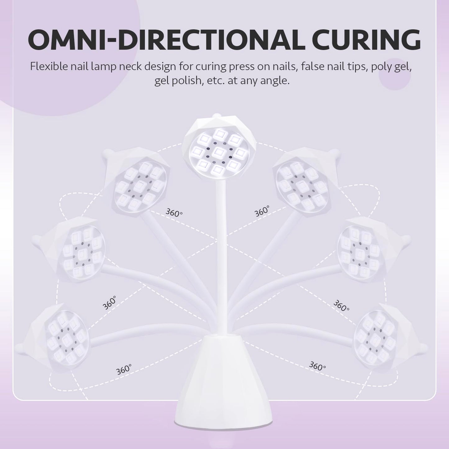 GAOY Omin-Cure Nail Lamp, Rechargeable UV Light for Gel Nails, Cordless, Salon Manicure and DIY at Home