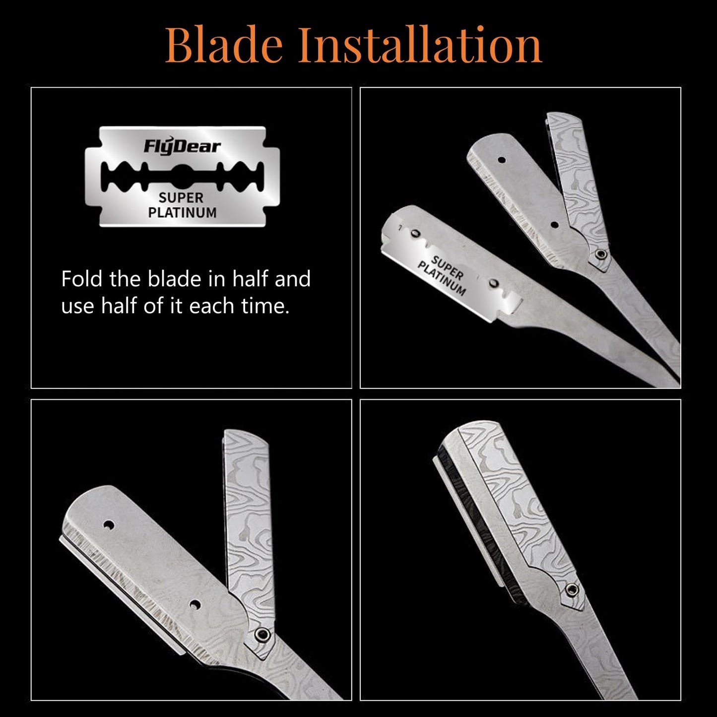 Straight Razor For Men - Premium Stainless Steel Barber Shaving Kit With Wooden Handle & Safety Guard, Single Blade Precision For Smooth Shaving With 10 Blades