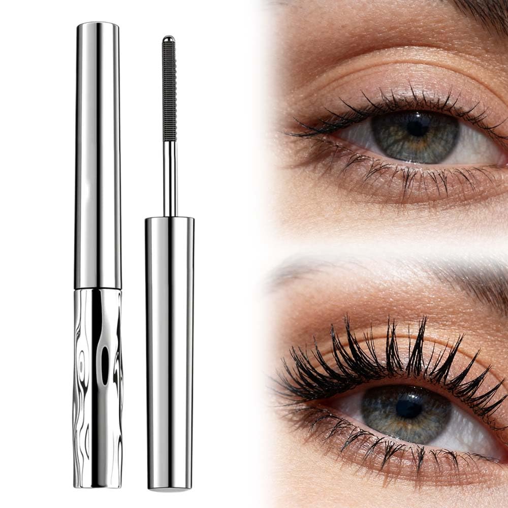 Metal Wand Waterproof Mascara - Long-Lasting 3D Curling, Smudge-Proof & Washable | Black