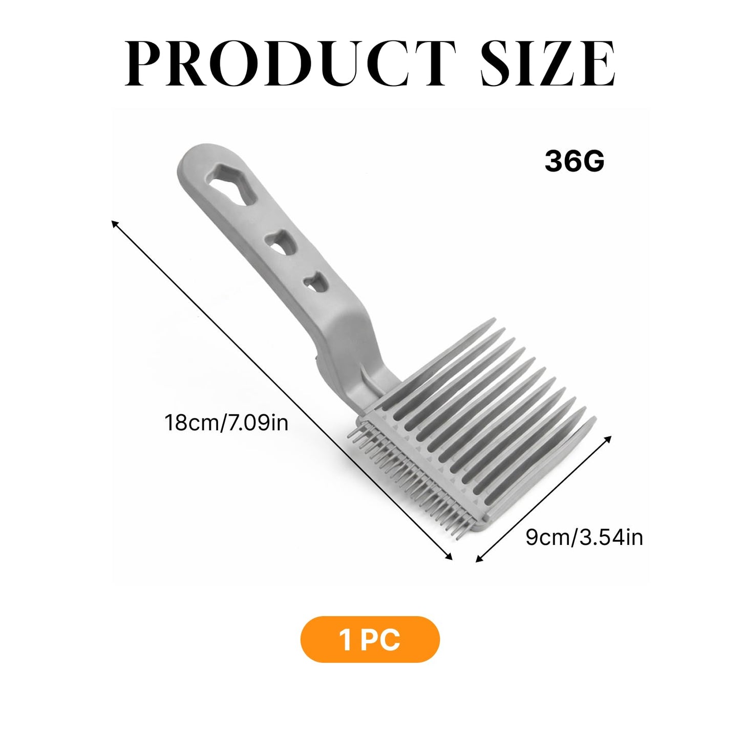 Fade Hair Blending Comb Barber Tool Men Salon Home Haircut Gray 1pc