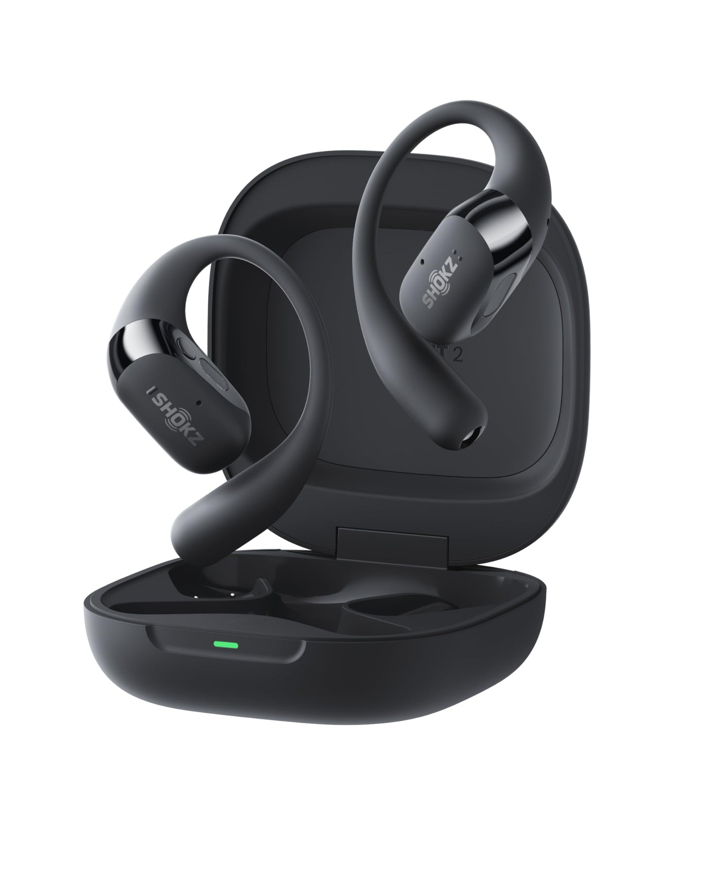 SHOKZ NEW OpenFit 2+ Open-Ear Headphones, Dolby Audio Enabled, Comfortable Earbuds with Soft Ear Hooks, 48H Playtime, IP55 Water-Resistant, USB-C Fast Charging, Wireless Charging, Carrying Bag, Black