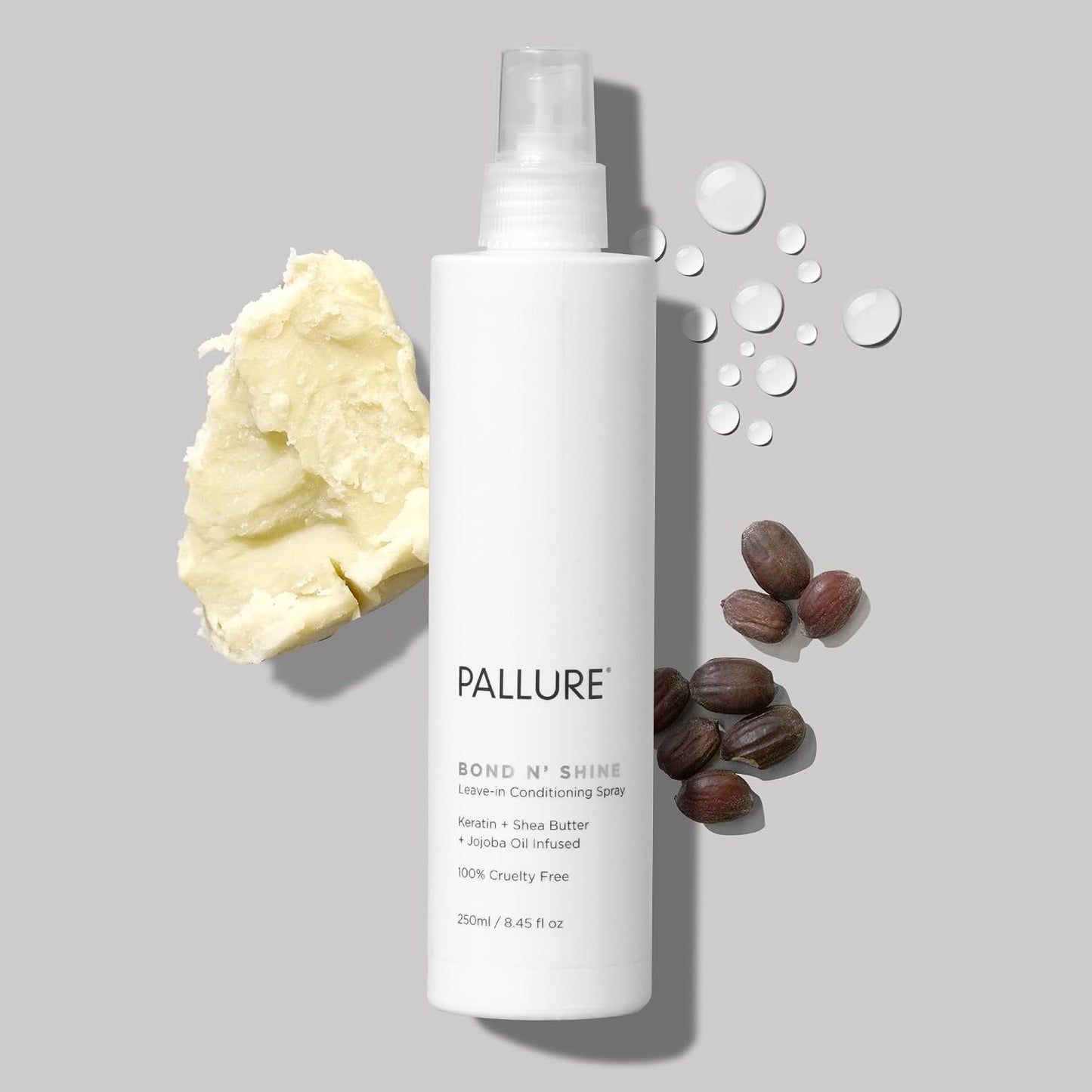 Pallure Bond N' Shine Leave-In Conditioning Spray - Heat Protectant & Detangler for Dry, Damaged Hair | 250 ml