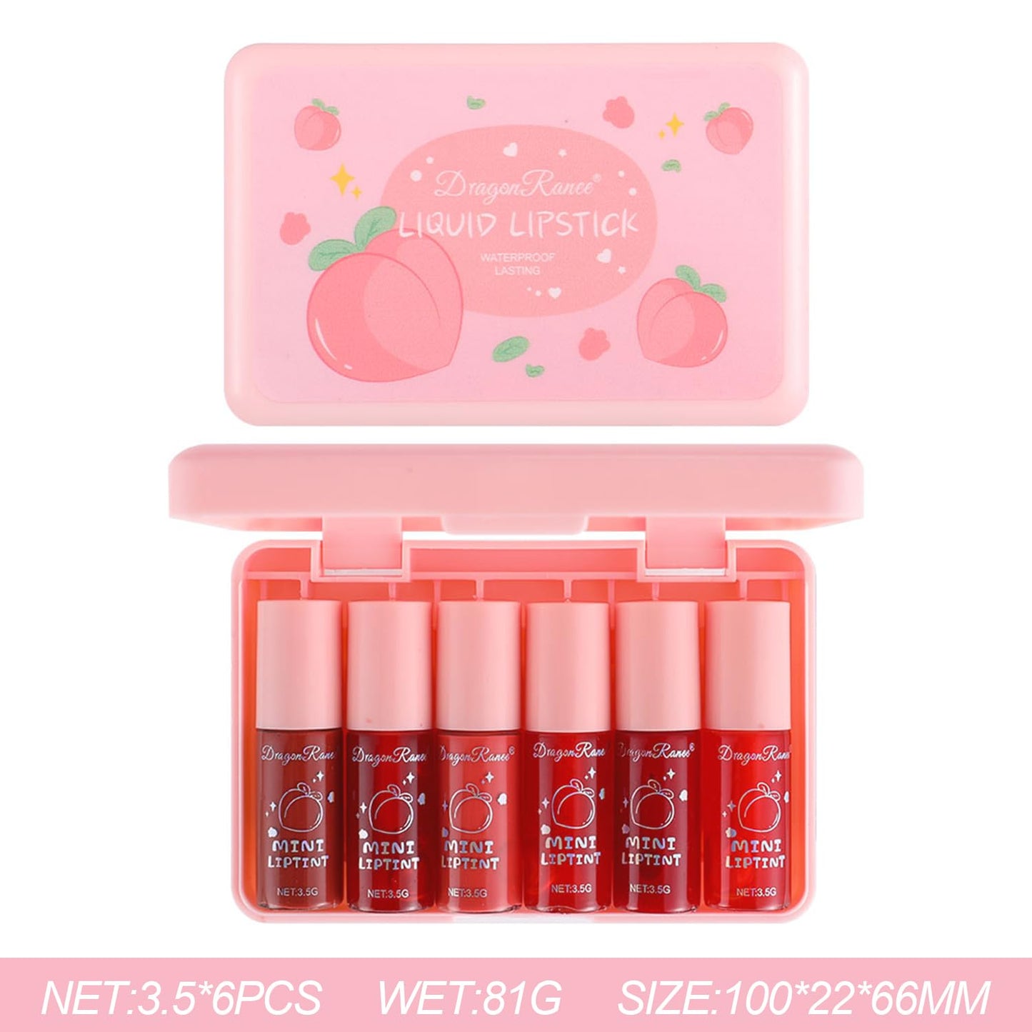 Eakroo 6 Colors Lip Tint Stain Liquid Lipstick, Lip Stain Long Lasting Waterproof, Lip Tint, Lip Gloss Set, Lip Gloss Bulk, Korean Lip Oil, Cute Stuff for Teen Girls, Lightweight, High Pigment