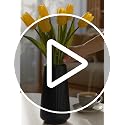 Modern Black Ceramic Vase - Ribbed Fluted Design for Home Decor