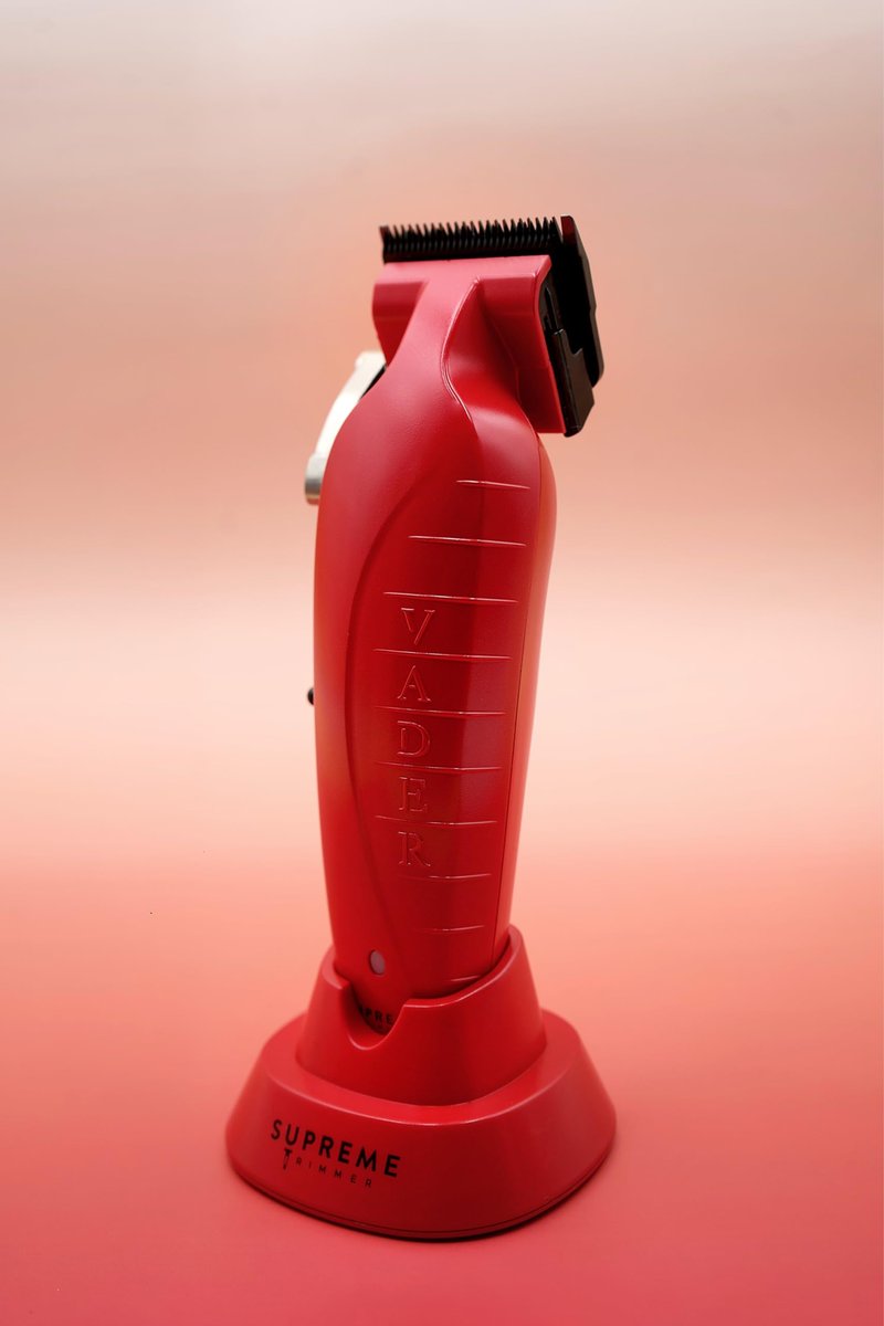 Supreme Trimmer Vader Clipper with DLC Taper Blade STC5098 | 210 Min Run Time 7500 RPM Hair Trimmer | Professional Brushless Motor Barber Clipper | Red