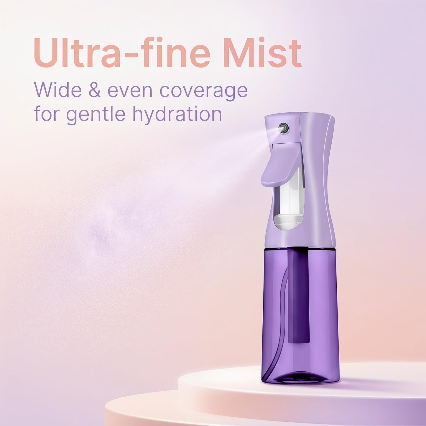 HIVEKLY Spray Bottle For Hair,Continuous Spray Bottle, Empty Spray Bottles – Recycled Hair Misting Sprayer for Styling, Cleaning, Plants, Barbers (Purple)