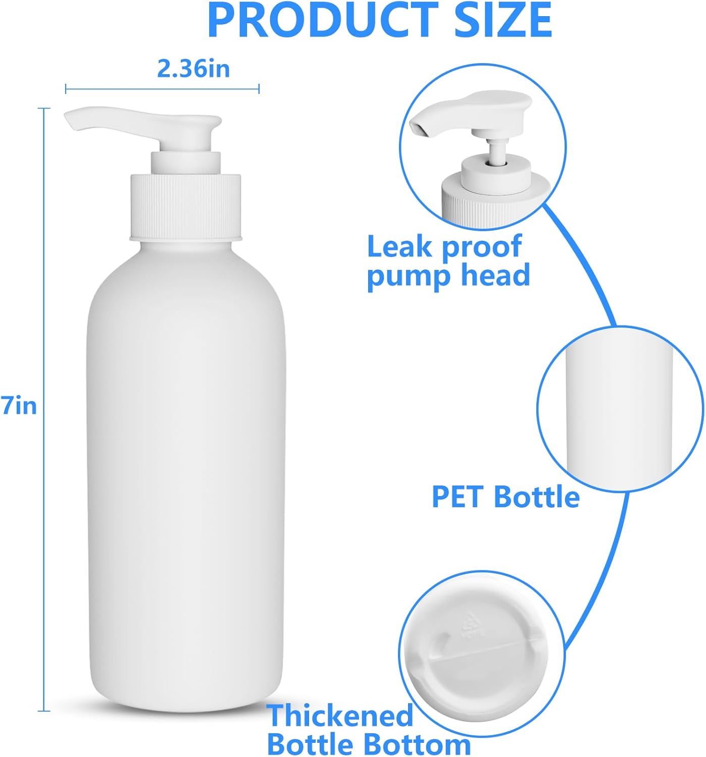 Pump Bottles Dispenser - 10 Oz (300ml) for Massage Oil & Liquid Soap | 2 Pack with Labels
