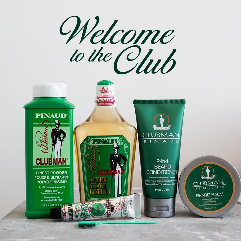Clubman Pinaud Head Shave Gel for Men – Clear Moisturizing Shaving Gel for Men, Hydrating Facial Hair for Sensitive Skin, Barber Supplies, 6 fl oz