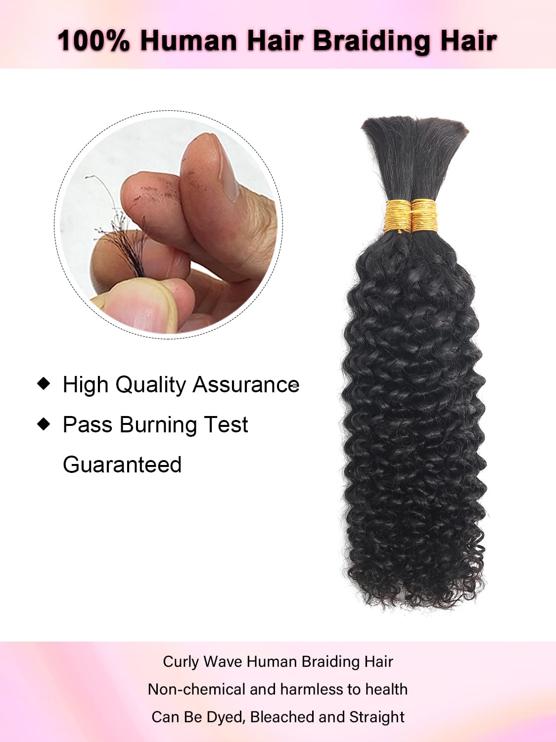 YNiSew Boho Braiding Hair Bulk - 100g Micro Braiding Bundles: Human Hair Without Wefts