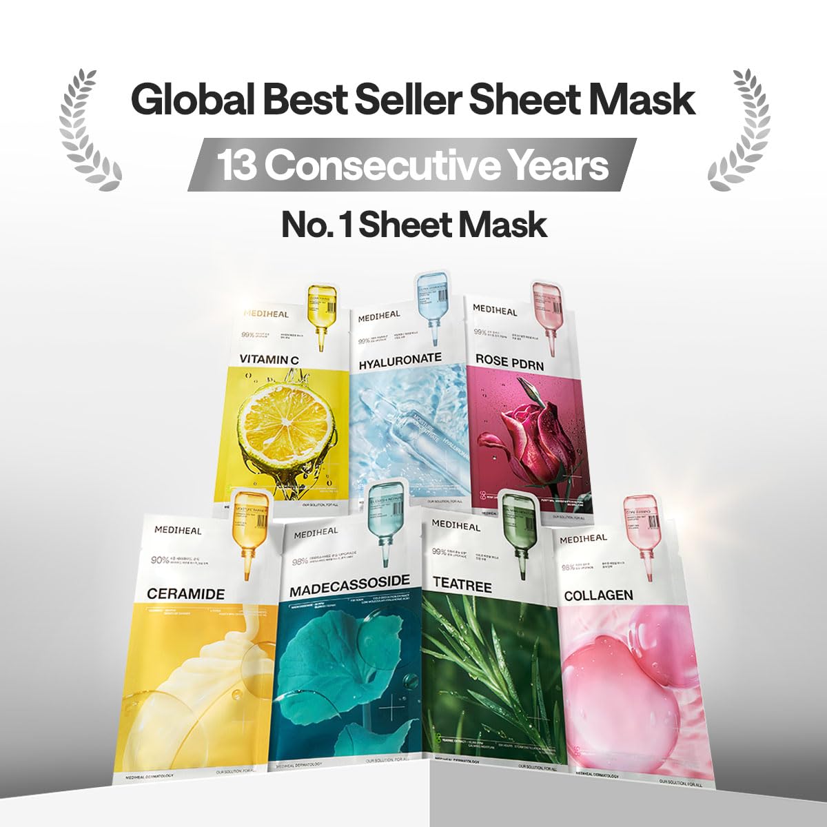 Mediheal Essential Face Mask - 90% Ceramide & Panthenol for Intense Hydration | 10-Piece Vegan Korean Sheet Mask
