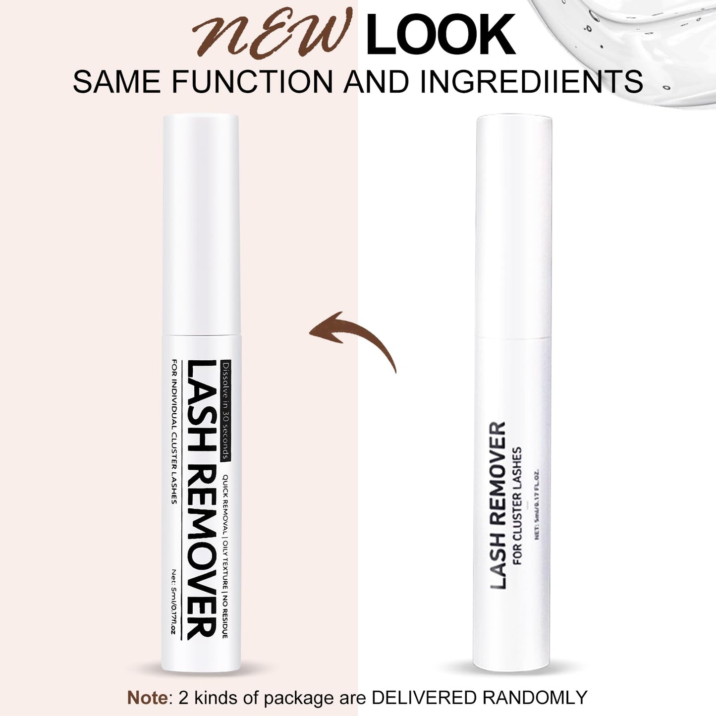 Miuffue Eyelash Glue Remover 5ML Cluster Lash Remover for Individual False Lashes, Bond and Wispys, Gentle Non-irritating Mascara Wand
