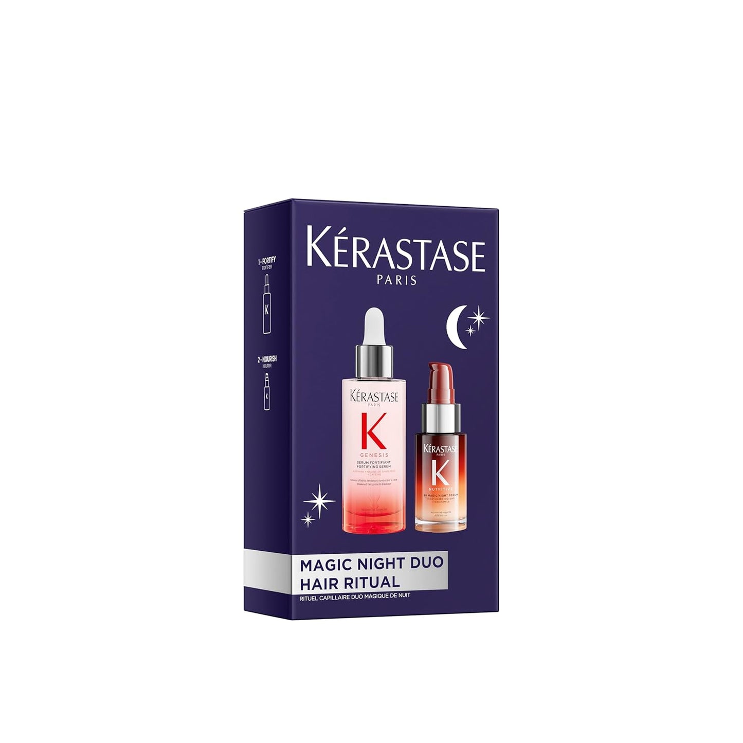 Kerastase Magic Night Hair Serum Set - Genesis Anti-Hair Fall & Nutritive 8H Serum | Strengthen & Nourish Hair, 2-Piece Set