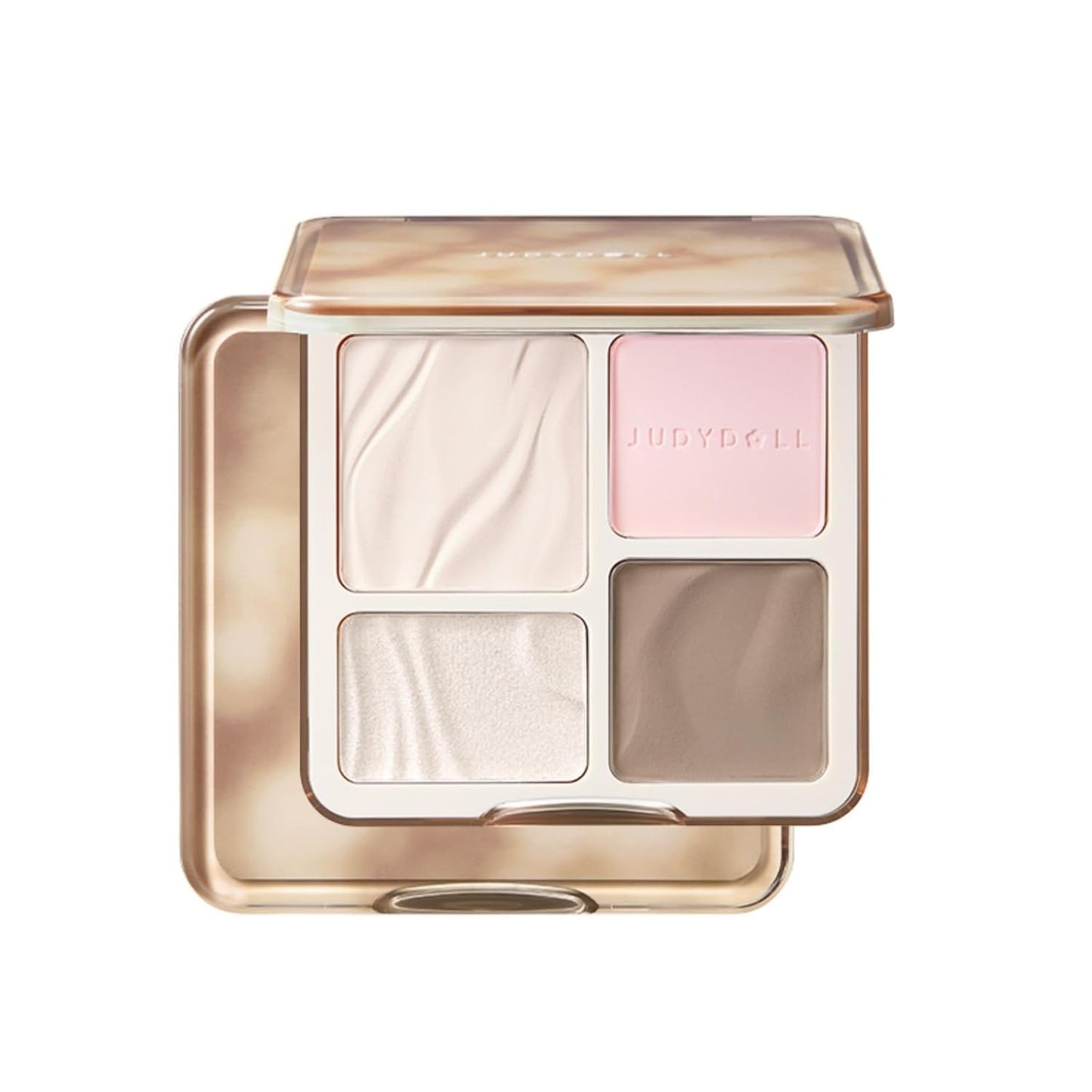 Highlight & Contour Palette - All-in-One Matte Face Makeup for Warm Skin Tones | Blendable Compact for Beginners
