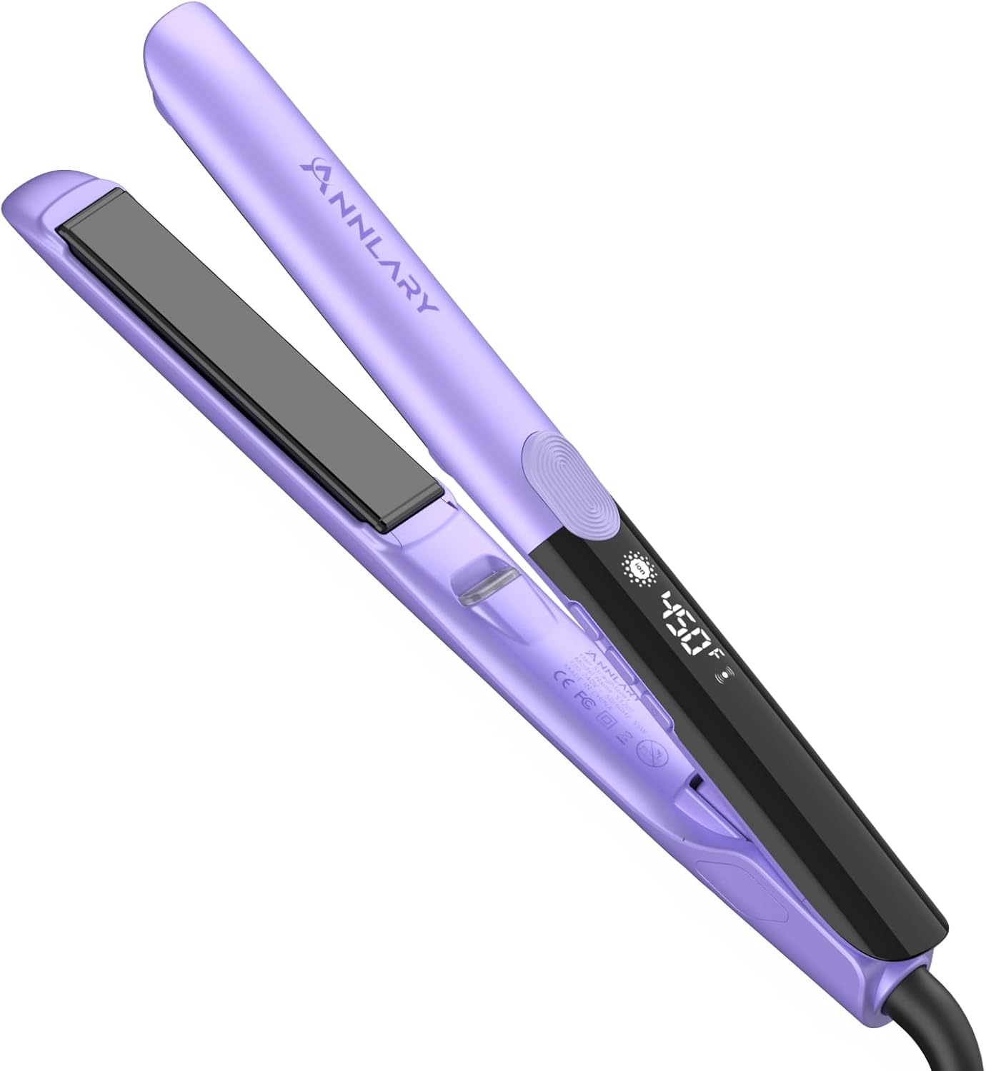 Annlary Hair Straightener | 1 Inch 2-in-1 Flat Iron & Curler - Titanium Ceramic, Ionic Dual Voltage for Smooth, Frizz-Free Hair