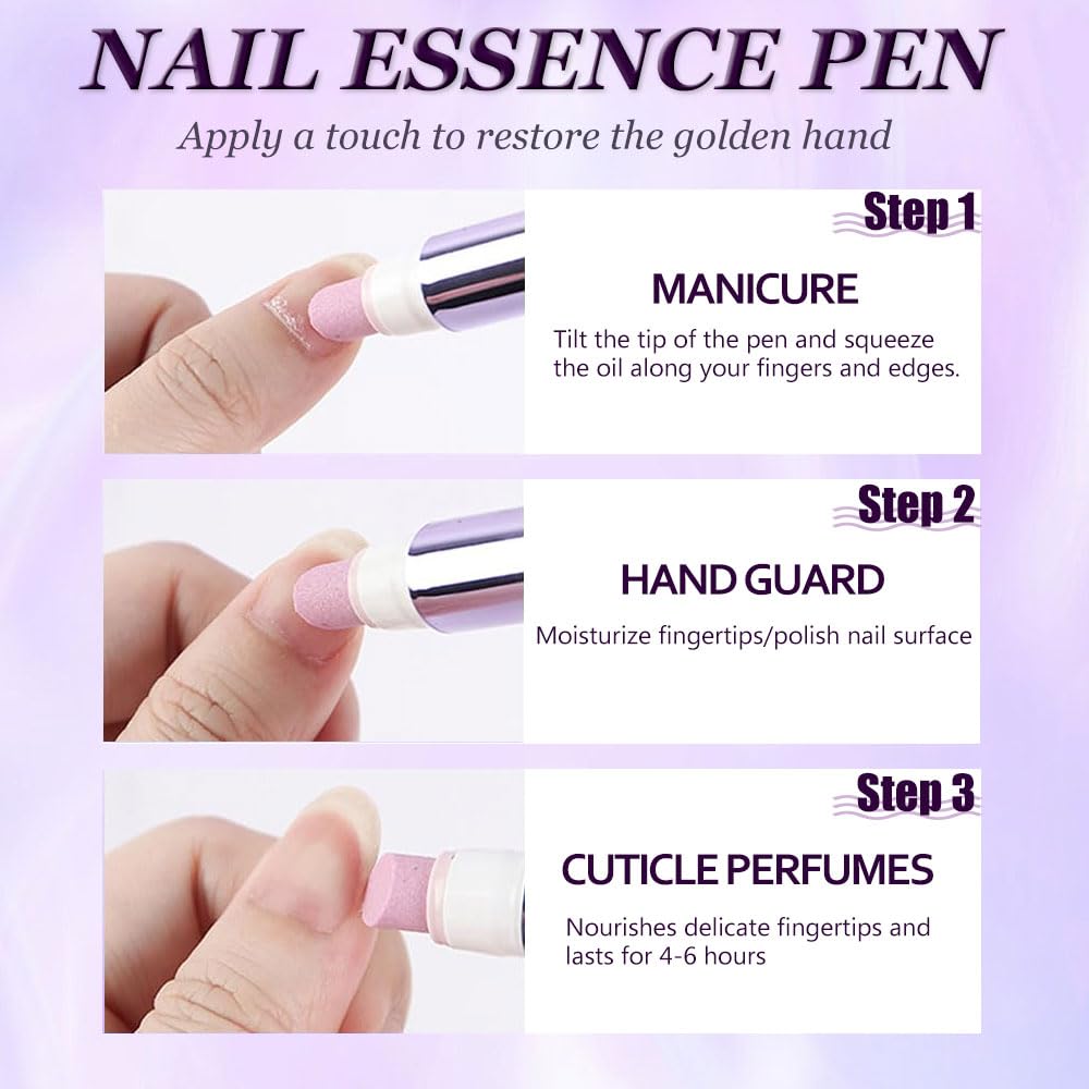Nail Care Pen - 3-in-1 Cuticle Oil with Ceramic Tip for Hangnails & Dry Nails | Nourish & Strengthen (2 Pack)