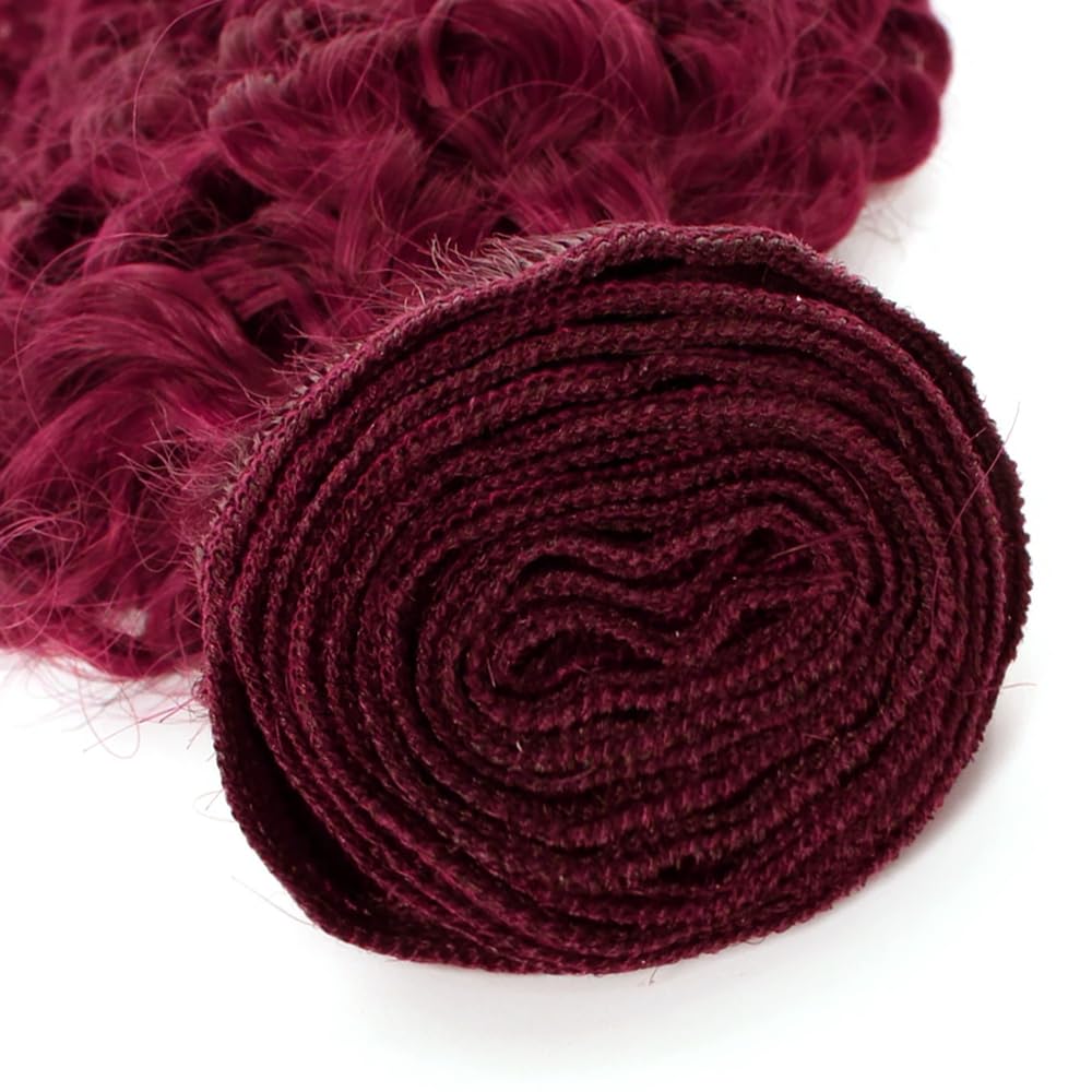Burgundy Bundles Human Hair Burgundy Water Wave Bundles 20 22 24 inch Red Human Hair Bundle 99J Water Wave Bundle 150g