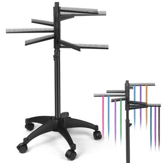 Braiding Hair Rack 216 Pegs, 360° Rotatable Hair Braiding Stand with Wheels, Movable Hair Extension Holder for Hair Stylists, Braiders, Home, Salon, Beauty School, Hair Separator for Braiding