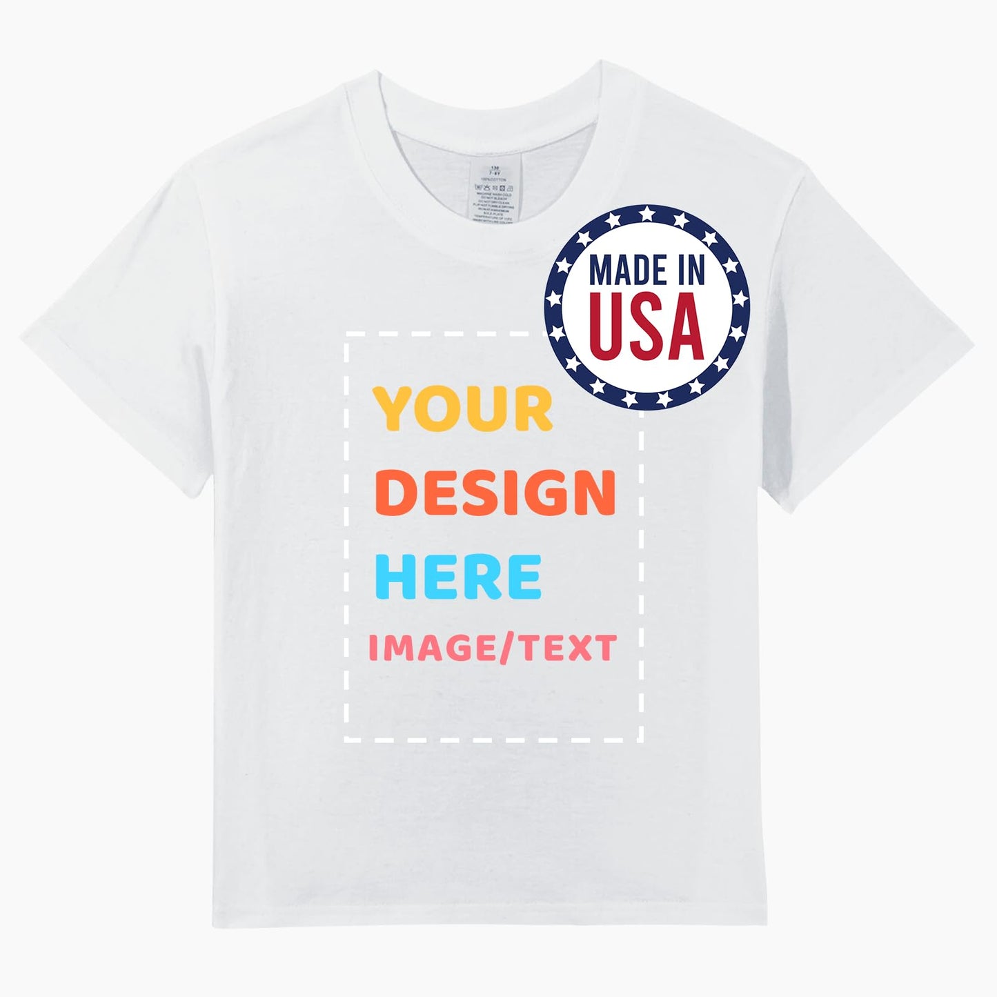 Byxhuc White 7-8 Years Old (130cm), Personalized Photo Tshirt, T-Shirt Customize Your Own, It Custom for Kids, Sweet Day Gifts, Novelty T-Shirts, Kids' Gift for Birthday