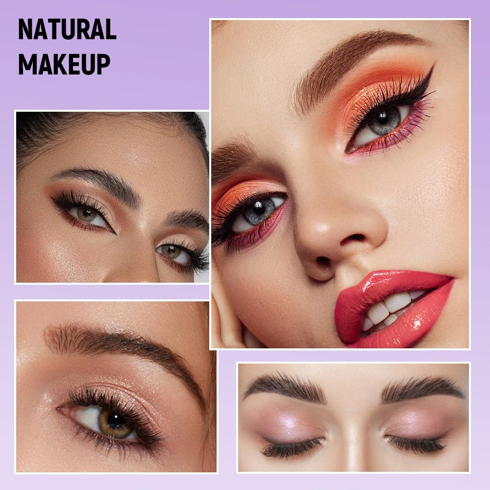 2PCS Microblading Eyebrow Pencils, 2026 Upgraded 4 Tipped 3D Waterproof Brow Pencil with Micro-Fork Tip Magic Eyebrow Contouring Pencil Brush for Women Natural Makeup (Light Brown)