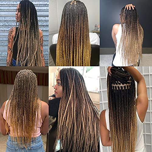 Liang Dian 30 Inch Ombre Synthetic Braiding Hair 8 Pack Pre Stretched Crochet Extensions