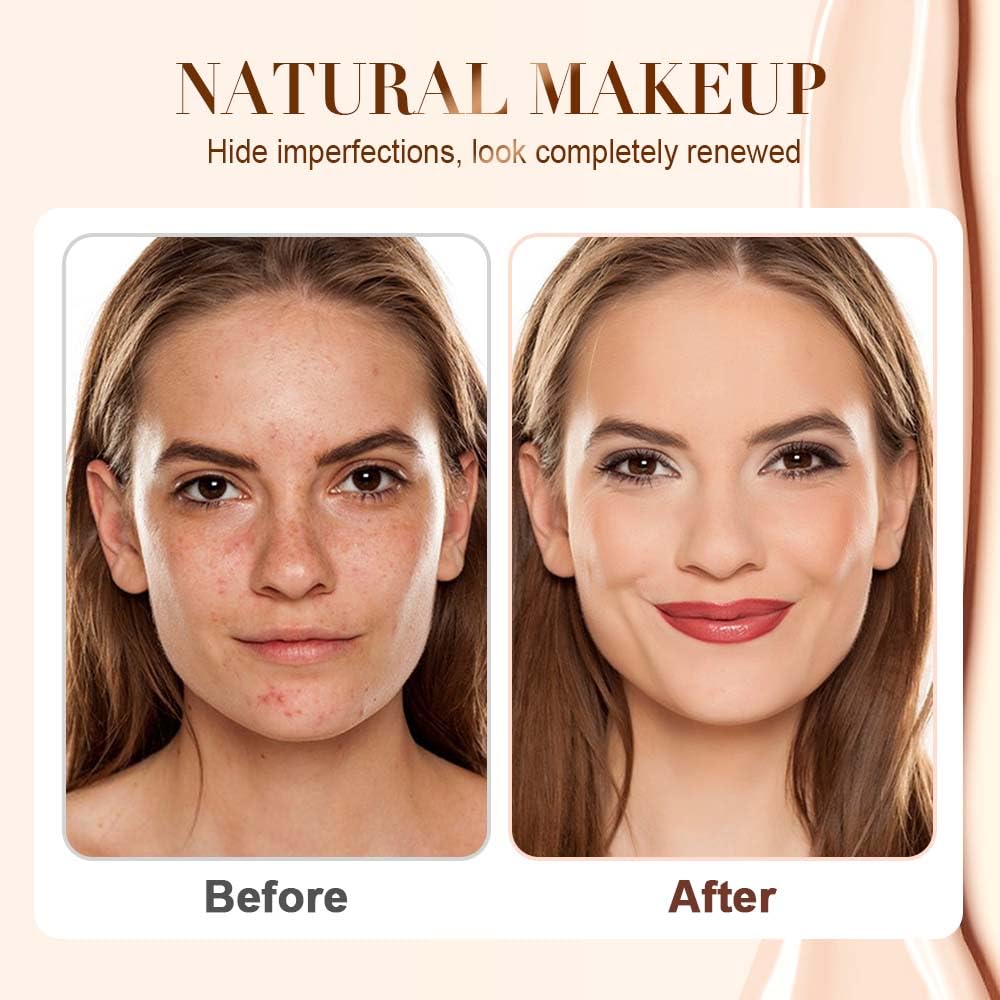 Color Changing Foundation for Mature Skin - Adapts to Your Skin Tone, Buildable Coverage, 12 Hour Wear | Natural Dewy Finish (1 Pc)