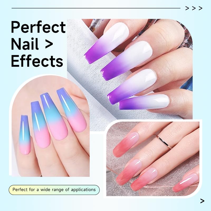 100 Pcs Nail Sponges Set for Ombre Gel with Grabbing Pen & Storage Box