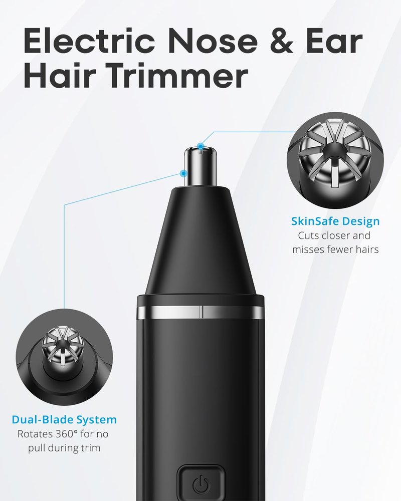 VG VOGCREST Electric Bikini Trimmer for Men: 2 in1 Body Facial Hair Remover - Painless Pubic Hair Shaver (Black)