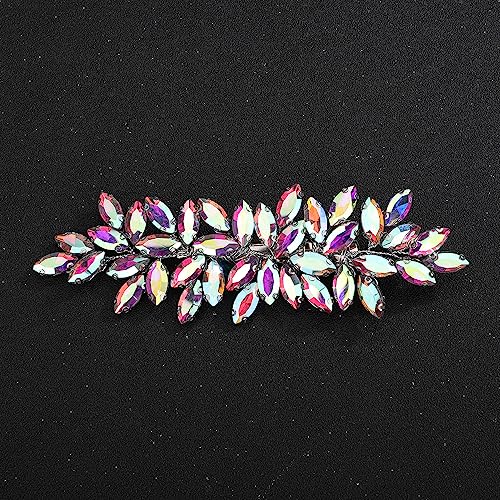 Teyglen Crystal Rhinestone Hair Barrette - Sparkly Wedding Hair Clip
