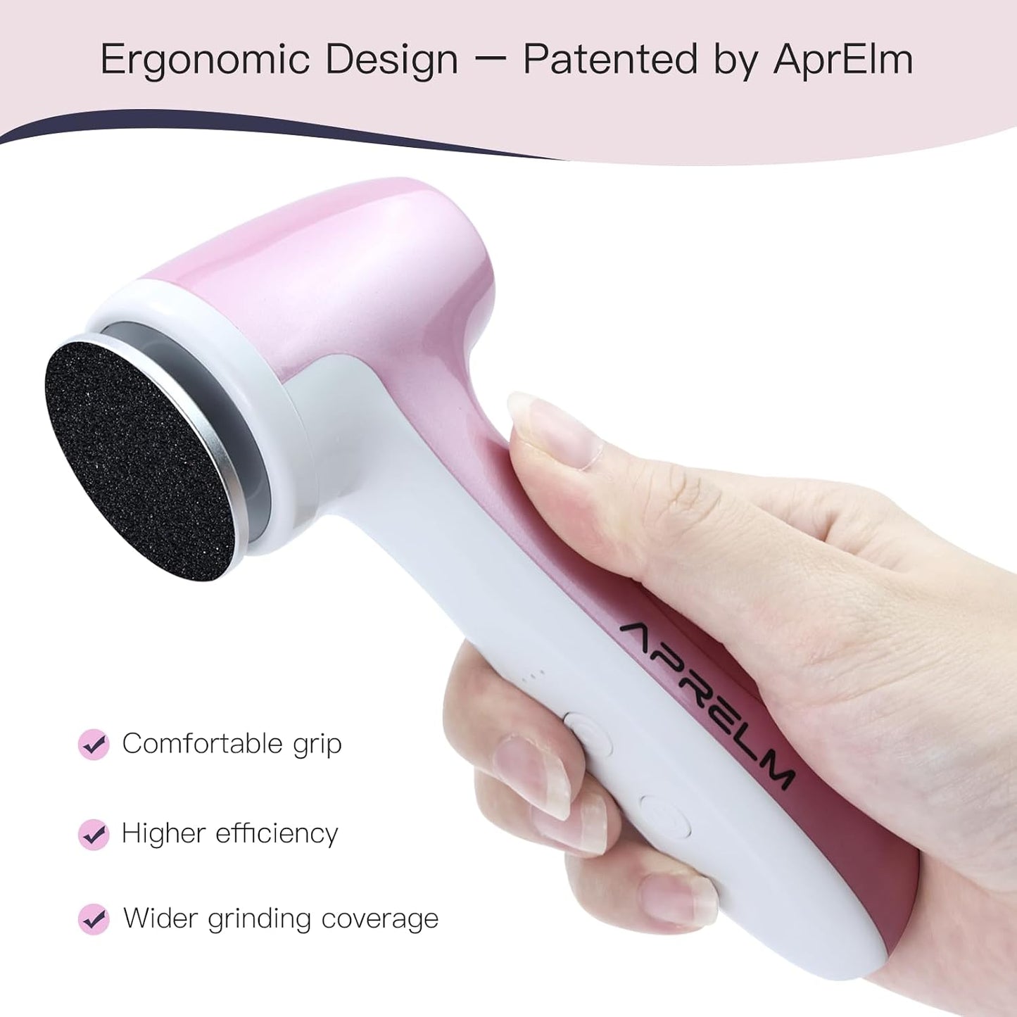 Rechargeable Electric Foot Callus Remover - 3-Speed Control, 120 Sandpaper Discs | Professional Foot File (E7 Pink)