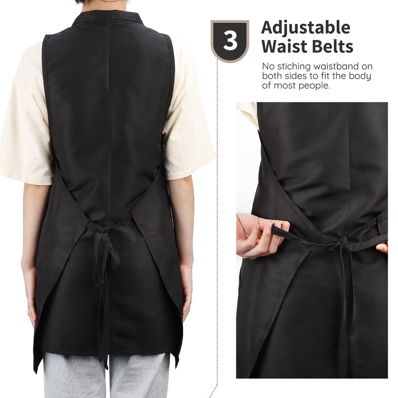 Segbeauty Barber Hairdresser Apron, Hair Stylist Salon Smock Aprons with Pockets, Cosmetology Salon Apron Pet Groomer Gown Sleeveless SPA Uniforms Protective Water-proof Work Clothes for Women Small