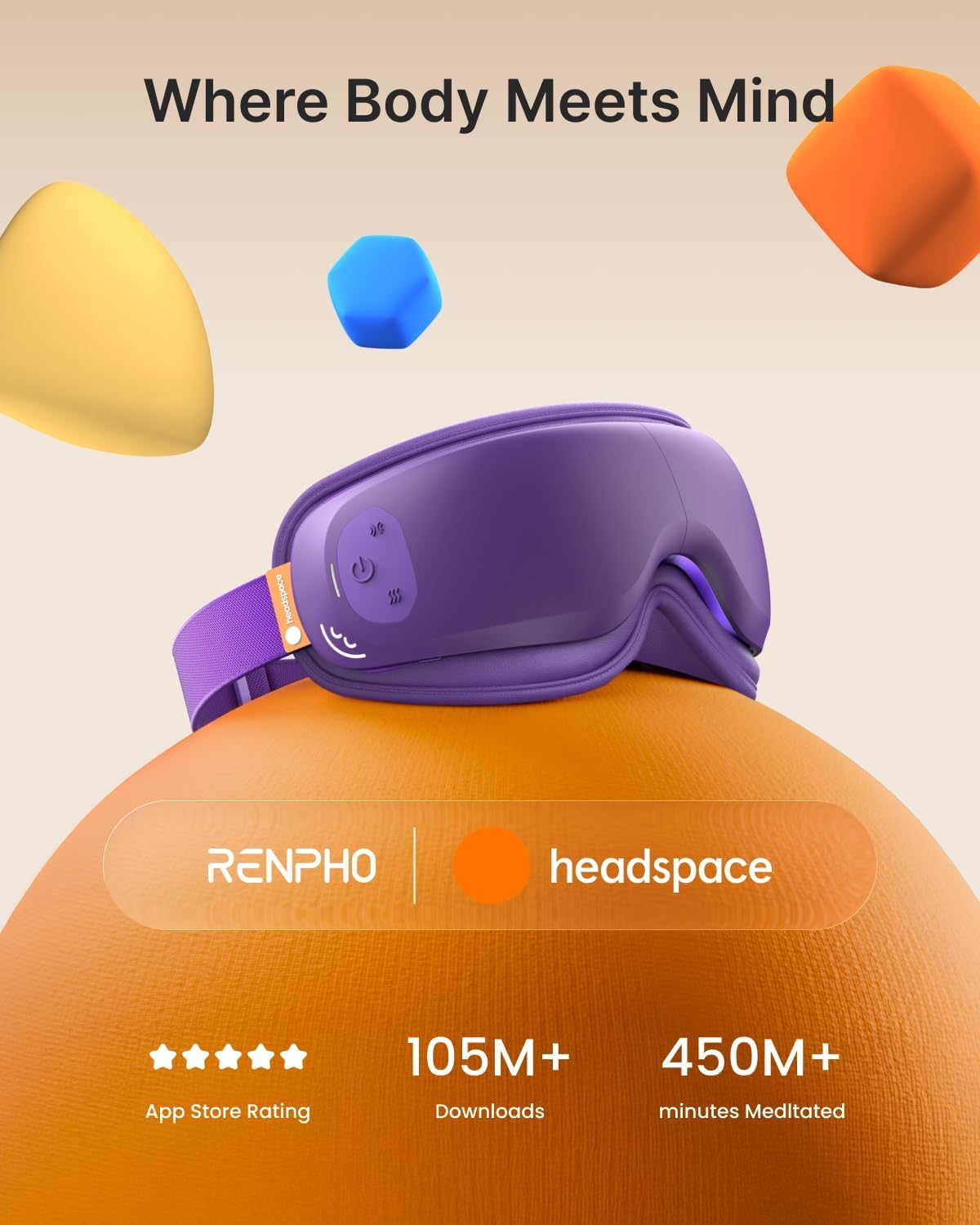 RENPHO Eyeris Zen Meditation Eye Massager - Portable Heated Eye Mask for Relaxation | Ultra-Quiet, Ideal Gift for All Occasions